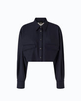 Cropped-Bluse mit Nadelstreifen - Schwarz | Pinko