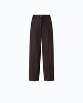Hose mit geradem Bein und Nubukleder-Effekt - Braun | Pinko