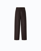 Hose mit geradem Bein und Nubukleder-Effekt - Braun | Pinko