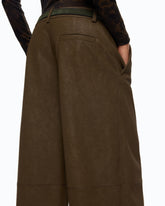 Straight-fit nubuck leather-effect trousers -  | Pinko