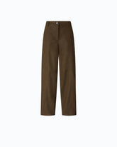 Straight-fit nubuck leather-effect trousers -  | Pinko