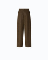 Straight-fit nubuck leather-effect trousers -  | Pinko