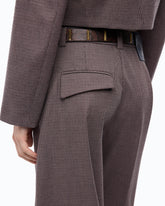 Barrel-fit trousers with micro houndstooth motif -  | Pinko
