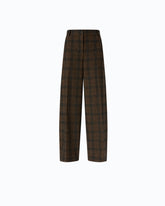 Barrel-fit trousers with micro houndstooth motif - Multicolor Brown-Black | Pinko