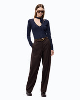 Barrel-fit trousers in wool-blend fabric -  | Pinko