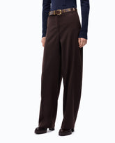 Barrel-fit trousers in wool-blend fabric -  | Pinko