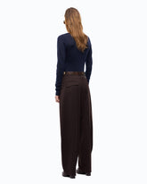Barrel-fit trousers in wool-blend fabric -  | Pinko