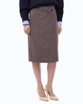 Longuette-Bleistiftrock mit Karomuster - Mehrfarbig Beige-Violett | Pinko