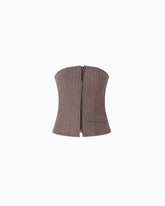 Bustier top with zip - Multicolor Beige-Purple | Pinko
