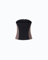 Bustier top with zip - Multicolor Beige-Purple | Pinko