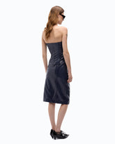 Bustier top with crocodile print and zip - Blue | Pinko