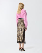 Gonna midi camouflage con pizzo e spacco -  | Pinko