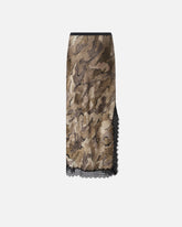 Gonna midi camouflage con pizzo e spacco -  | Pinko