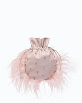 Borsa pouch a tracolla piccola in nappa con piume e borchie PINKO Galleria -  | Pinko