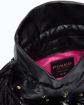 Borsa pouch a tracolla piccola in nappa con piume e borchie PINKO Galleria -  | Pinko