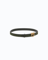 Suede belt with Love Birds buckle, 2 cm -  | Pinko