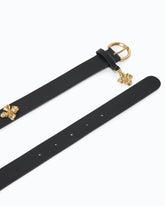 Leather belt with floral studs, 2 cm -  | Pinko