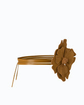 Belt with 15 cm suede flower - Brown | Pinko