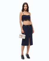 Bralette in Strick mit Spitze - Dunkelblau | Pinko