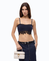 Bralette in Strick mit Spitze - Dunkelblau | Pinko