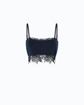 Bralette in Strick mit Spitze - Dunkelblau | Pinko