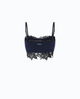 Bralette in Strick mit Spitze - Dunkelblau | Pinko