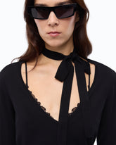 Maglia in lana con pizzo e fusciacca - Nero | Pinko