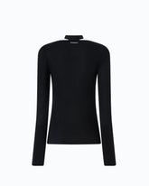 Maglia in lana con pizzo e fusciacca - Nero | Pinko