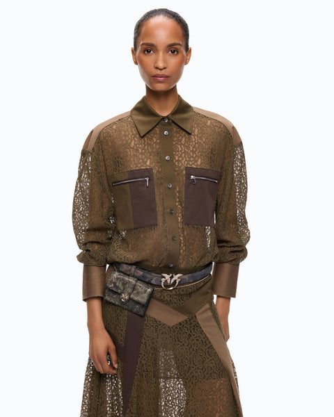 Camicia in pizzo con taschini