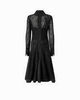 Abito midi chemisier in pizzo con inserti - Nero | Pinko
