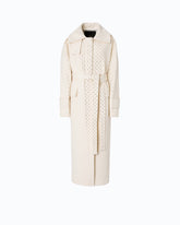 Manteau long en laine à strass all-over - Blanc | Pinko