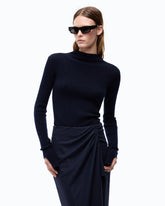 Wool midi dress with pinstriped skirt -  | Pinko