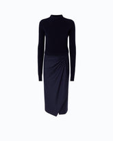 Wool midi dress with pinstriped skirt -  | Pinko