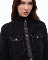 Cardigan côtelé avec poches - Noir | Pinko