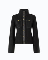 Cardigan côtelé avec poches - Noir | Pinko