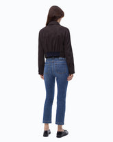 Giubbino cropped effetto pelle nabuk - Marrone | Pinko