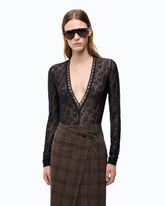 Floral stretch lace bodysuit -  | Pinko