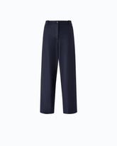 Wide-leg jersey flannel trousers - Blue | Pinko