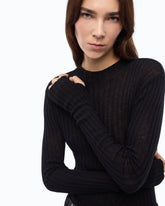 Pull léger côtelé - Noir | Pinko