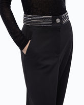 Pantaloni palazzo con vita gioiello - Nero | Pinko