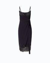 Robe midi avec détails en dentelle - Bleu foncé | Pinko