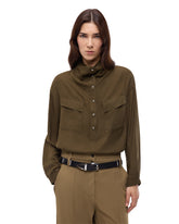 Blouse with pockets and buttons - Military Green | Pinko