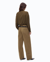 Blouse with pockets and buttons - Military Green | Pinko