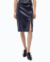 Falda lápiz con estampado de cocodrilo - Azul | Pinko