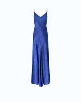 Robe nuisette longue en satin - Bleu | Pinko