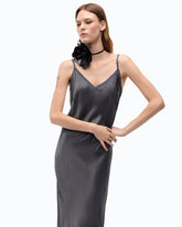 Long slip dress in satin -  | Pinko