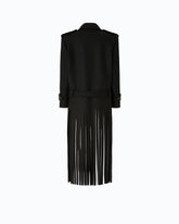 Coat in wool-blend cloth with fringing -  | Pinko