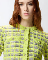 Cropped σακάκι από τουίντ ύφασμα και πλεκτό ύφασμα με ξέφτια -  | Pinko