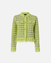 Cropped σακάκι από τουίντ ύφασμα και πλεκτό ύφασμα με ξέφτια -  | Pinko