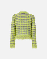 Cropped σακάκι από τουίντ ύφασμα και πλεκτό ύφασμα με ξέφτια -  | Pinko